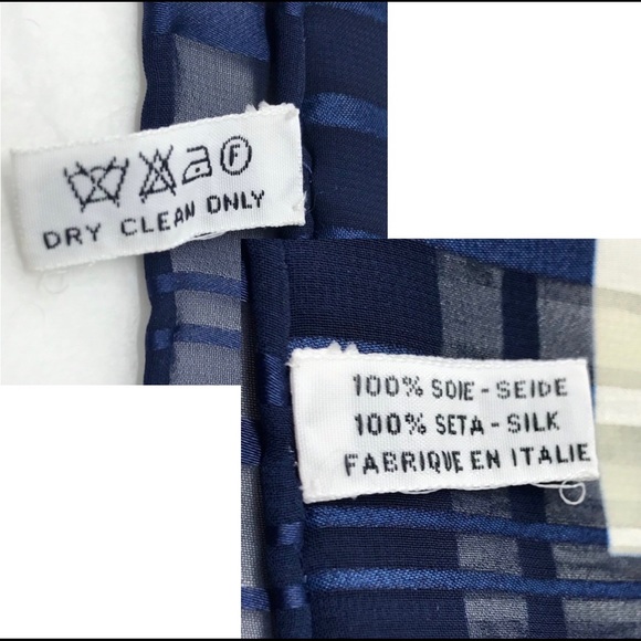 Chanel Navy & White Silk Chiffon 90cm Scarf - Picture 3 of 9